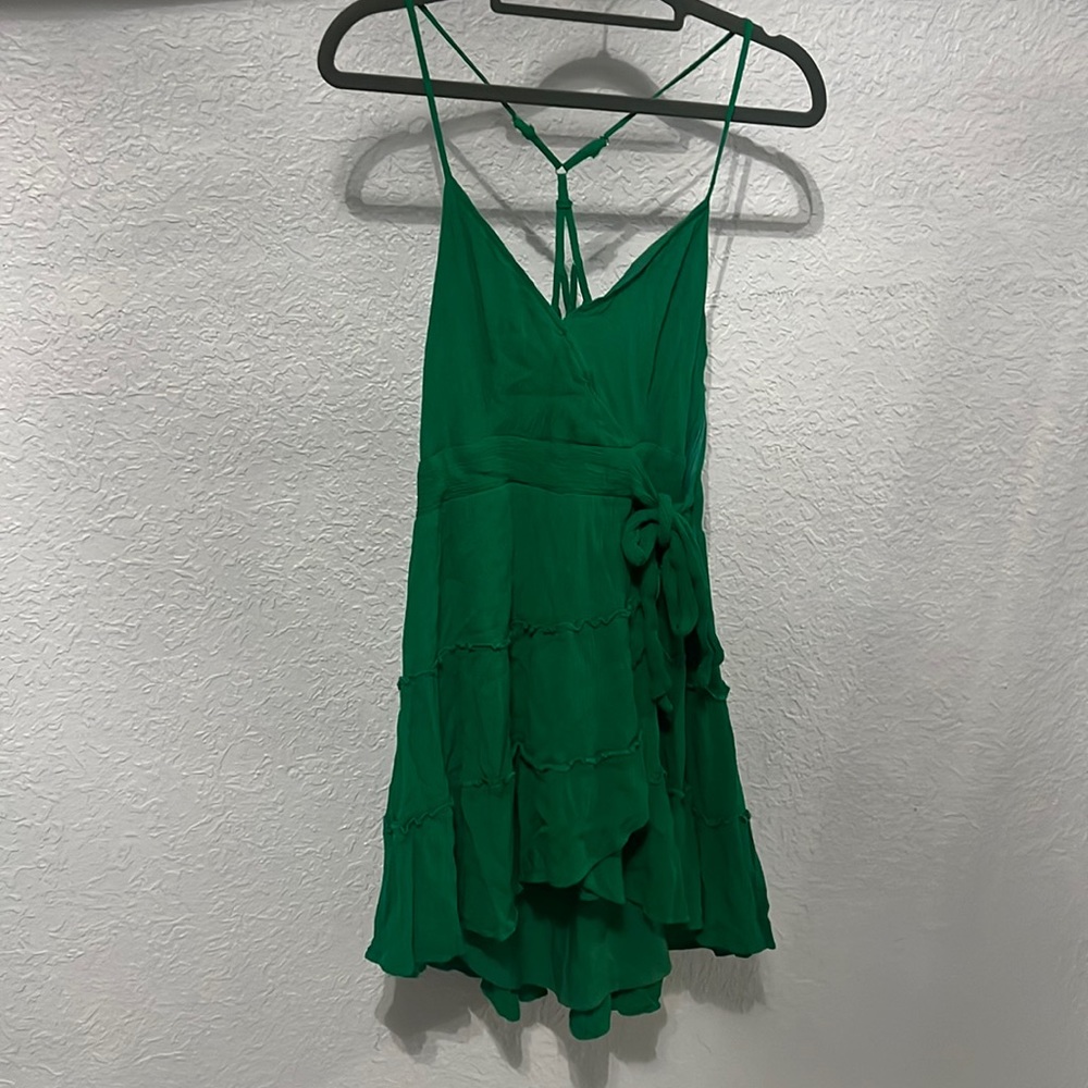 Green flowy dress